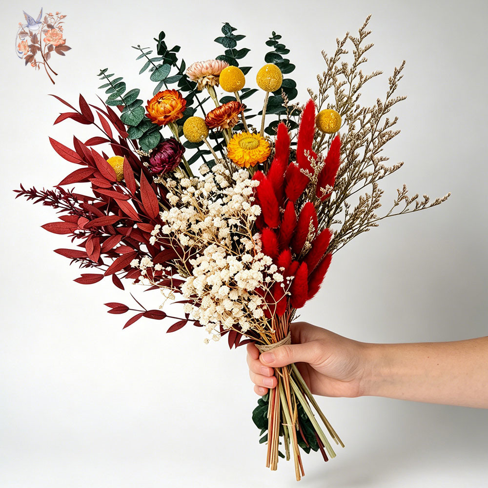 Dried Flower Bunch - باقة زهور مجففة طبيعية، ترتيب زهور