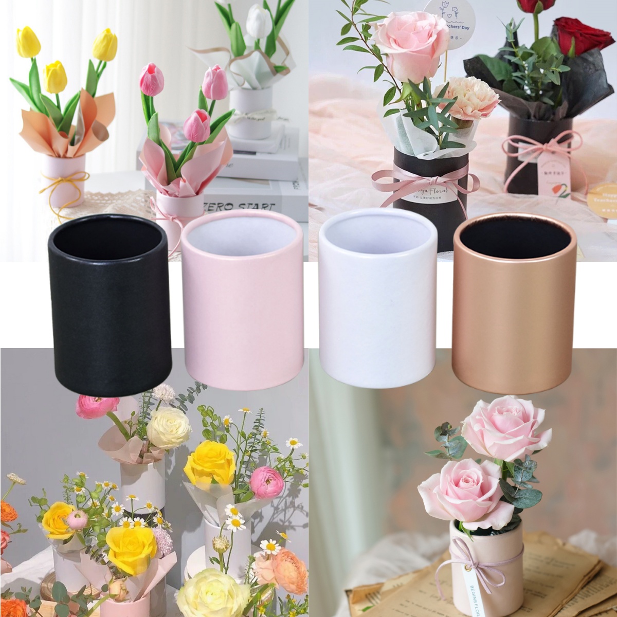 4 قطع صندوق زهور دائري صغير، م - مراجعة Florist Supply Paper وسعره