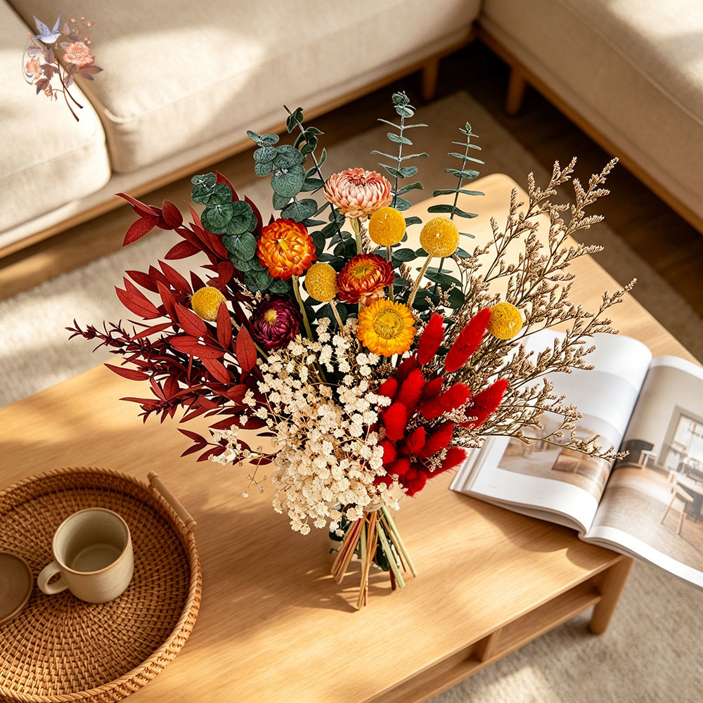 باقة زهور مجففة طبيعية، ترتيب  - مراجعة Dried Flower Bunch وسعره