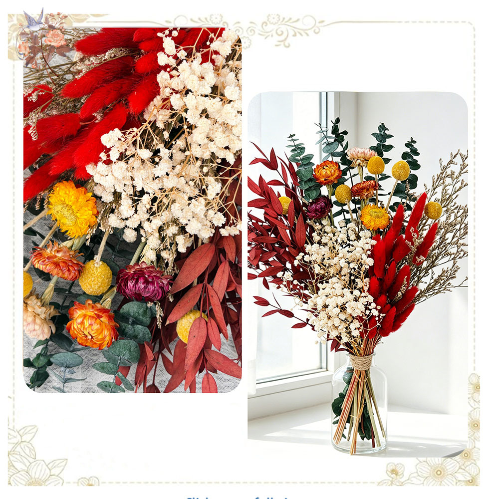 باقة زهور مجففة طبيعية، ترتيب  - مراجعة Dried Flower Bunch وسعره