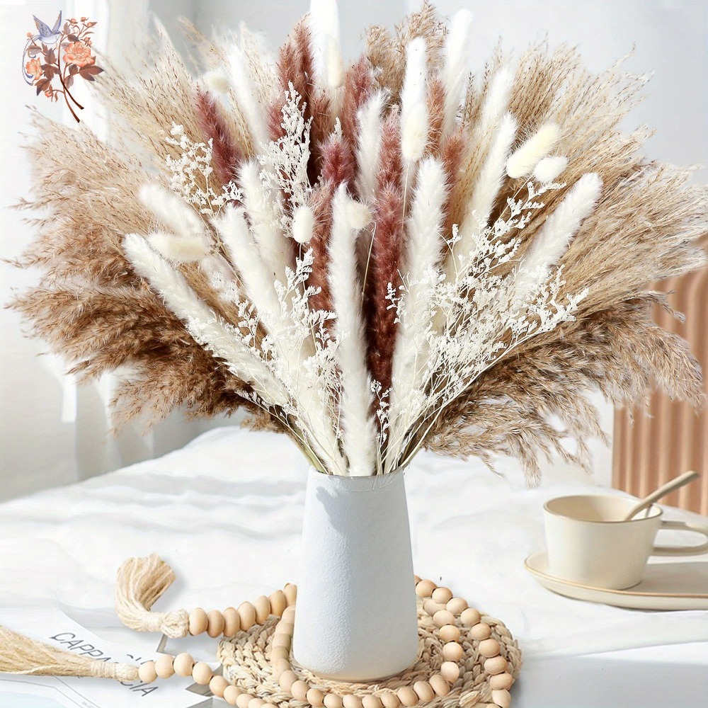 باقة زهور بامباس طبيعية مجففة، - مراجعة Dried Flower Bunch وسعره
