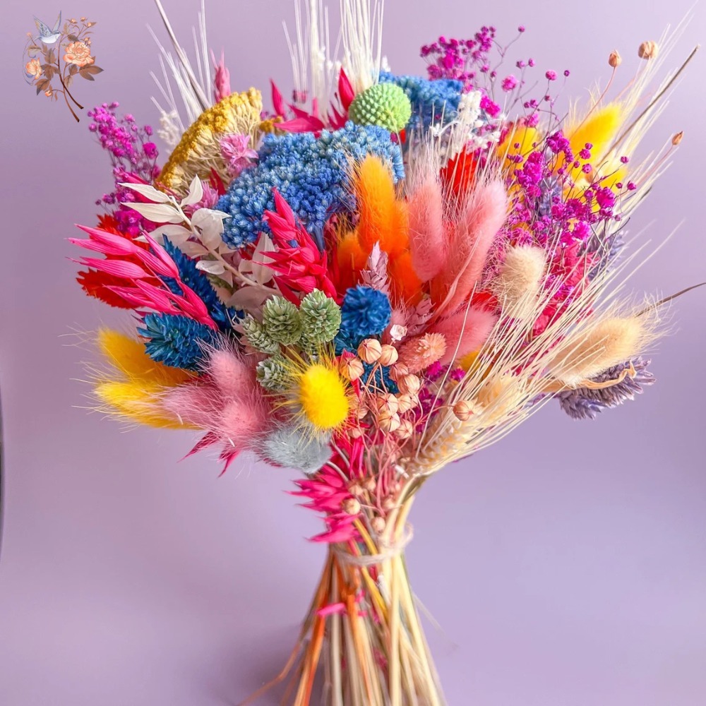 الزهور المجففة الملونة باقة ال - مراجعة Dried Flower Bunch وسعره